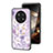 Funda Bumper Silicona Gel Espejo Flores Carcasa S01 para Huawei Nova Y91 Purpura Claro