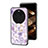 Funda Bumper Silicona Gel Espejo Flores Carcasa S01 para Oppo Find X6 5G Purpura Claro