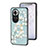 Funda Bumper Silicona Gel Espejo Flores Carcasa S01 para Oppo Reno11 5G Cian