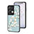 Funda Bumper Silicona Gel Espejo Flores Carcasa S01 para Oppo Reno8 Pro 5G Cian