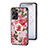 Funda Bumper Silicona Gel Espejo Flores Carcasa S01 para Realme 10 4G Rojo