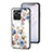 Funda Bumper Silicona Gel Espejo Flores Carcasa S01 para Realme C30 Blanco