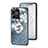 Funda Bumper Silicona Gel Espejo Flores Carcasa S01 para Realme C53 Azul