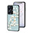 Funda Bumper Silicona Gel Espejo Flores Carcasa S01 para Realme Narzo N55 Cian