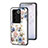 Funda Bumper Silicona Gel Espejo Flores Carcasa S01 para Vivo V27 Pro 5G Blanco