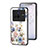 Funda Bumper Silicona Gel Espejo Flores Carcasa S01 para Vivo X80 5G Blanco