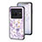 Funda Bumper Silicona Gel Espejo Flores Carcasa S01 para Vivo X80 5G Purpura Claro