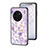 Funda Bumper Silicona Gel Espejo Flores Carcasa S01 para Vivo X90 Pro+ Plus 5G Purpura Claro