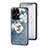 Funda Bumper Silicona Gel Espejo Flores Carcasa S01 para Vivo Y77e t1 Azul