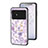 Funda Bumper Silicona Gel Espejo Flores Carcasa S01 para Xiaomi Poco M4 5G Purpura Claro