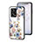 Funda Bumper Silicona Gel Espejo Flores Carcasa S01 para Xiaomi Redmi Note 12 Pro 5G Blanco
