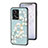 Funda Bumper Silicona Gel Espejo Flores Carcasa S01 para Xiaomi Redmi Note 12 Pro 5G Cian