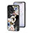 Funda Bumper Silicona Gel Espejo Flores Carcasa S01 para Xiaomi Redmi Note 12 Pro 5G Negro