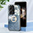 Funda Bumper Silicona Gel Espejo Flores Carcasa S01 para Xiaomi Redmi Note 13 Pro+ Plus 5G Azul