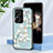 Funda Bumper Silicona Gel Espejo Flores Carcasa S01 para Xiaomi Redmi Note 13 Pro+ Plus 5G Cian