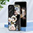 Funda Bumper Silicona Gel Espejo Flores Carcasa S01 para Xiaomi Redmi Note 13 Pro+ Plus 5G Negro