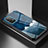 Funda Bumper Silicona Gel Espejo Patron de Moda Carcasa LS1 para Samsung Galaxy A52 5G Azul