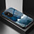 Funda Bumper Silicona Gel Espejo Patron de Moda Carcasa LS2 para Oppo Reno10 Pro 5G Azul