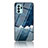 Funda Bumper Silicona Gel Espejo Patron de Moda Carcasa LS4 para Oppo Reno6 Z 5G Azul