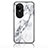 Funda Bumper Silicona Gel Espejo Patron de Moda Carcasa para Oppo Reno10 Pro 5G Blanco