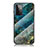 Funda Bumper Silicona Gel Espejo Patron de Moda Carcasa para Samsung Galaxy A72 4G Azul