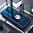 Funda Bumper Silicona Transparente Espejo 360 Grados con Magnetico Anillo de dedo Soporte para Oppo Reno Azul