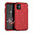 Funda Bumper Silicona y Plastico Carcasa Frontal y Trasera 360 Grados Bling-Bling U01 para Apple iPhone 11 Rojo