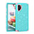 Funda Bumper Silicona y Plastico Carcasa Frontal y Trasera 360 Grados Bling-Bling U01 para Samsung Galaxy Note 10 Plus 5G Cian