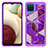 Funda Bumper Silicona y Plastico Carcasa Frontal y Trasera 360 Grados JX1 para Samsung Galaxy F12 Morado