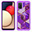 Funda Bumper Silicona y Plastico Carcasa Frontal y Trasera 360 Grados JX1 para Samsung Galaxy M02s Morado