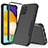 Funda Bumper Silicona y Plastico Carcasa Frontal y Trasera 360 Grados MQ1 para Samsung Galaxy A52 4G Negro