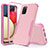 Funda Bumper Silicona y Plastico Carcasa Frontal y Trasera 360 Grados MQ1 para Samsung Galaxy F02S SM-E025F Oro Rosa