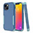 Funda Bumper Silicona y Plastico Carcasa Frontal y Trasera 360 Grados para Apple iPhone 14 Azul Cielo