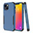 Funda Bumper Silicona y Plastico Carcasa Frontal y Trasera 360 Grados para Apple iPhone 14 Azul y Negro