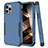 Funda Bumper Silicona y Plastico Carcasa Frontal y Trasera 360 Grados para Apple iPhone 14 Pro Max Azul y Negro