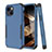 Funda Bumper Silicona y Plastico Carcasa Frontal y Trasera 360 Grados para Apple iPhone 15 Azul y Negro