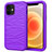 Funda Bumper Silicona y Plastico Carcasa Frontal y Trasera 360 Grados R01 para Apple iPhone 12 Mini Morado