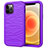 Funda Bumper Silicona y Plastico Carcasa Frontal y Trasera 360 Grados R01 para Apple iPhone 12 Pro Max Morado