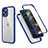 Funda Bumper Silicona y Plastico Carcasa Frontal y Trasera 360 Grados R05 para Apple iPhone 12 Pro Max Azul