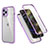 Funda Bumper Silicona y Plastico Carcasa Frontal y Trasera 360 Grados R05 para Apple iPhone 12 Pro Purpura Claro