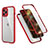 Funda Bumper Silicona y Plastico Carcasa Frontal y Trasera 360 Grados R05 para Apple iPhone 12 Pro Rojo