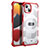 Funda Bumper Silicona y Plastico Carcasa Frontal y Trasera 360 Grados U02 para Apple iPhone 13 Mini Rojo