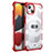 Funda Bumper Silicona y Plastico Carcasa Frontal y Trasera 360 Grados U02 para Apple iPhone 13 Rojo