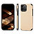 Funda Bumper Silicona y Plastico Carcasa Frontal y Trasera 360 Grados U04 para Apple iPhone 14 Pro Max Oro