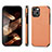 Funda Bumper Silicona y Plastico Carcasa Frontal y Trasera 360 Grados U04 para Apple iPhone 15 Naranja