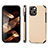 Funda Bumper Silicona y Plastico Carcasa Frontal y Trasera 360 Grados U04 para Apple iPhone 15 Oro