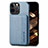 Funda Bumper Silicona y Plastico Carcasa Frontal y Trasera 360 Grados U05 para Apple iPhone 14 Pro Max Azul