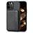 Funda Bumper Silicona y Plastico Carcasa Frontal y Trasera 360 Grados U05 para Apple iPhone 14 Pro Max Negro