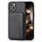 Funda Bumper Silicona y Plastico Carcasa Frontal y Trasera 360 Grados U05 para Apple iPhone 15 Negro