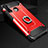 Funda Bumper Silicona y Plastico Mate Carcasa con Anillo de dedo Soporte H01 para Huawei P30 Lite New Edition Rojo